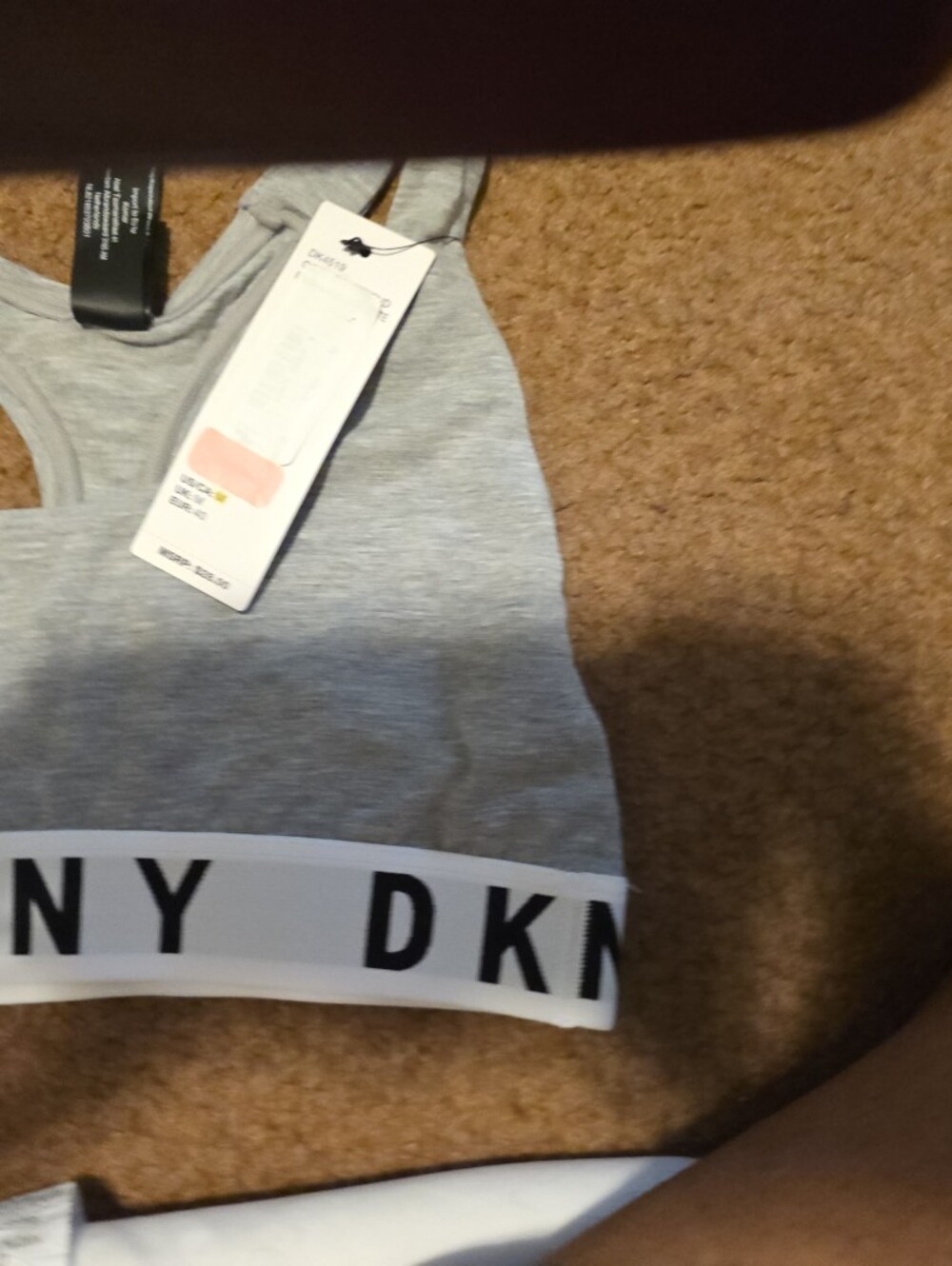 NWT- DKNY Gray Logo Sports Bra - Gray - Picture 11 of 16